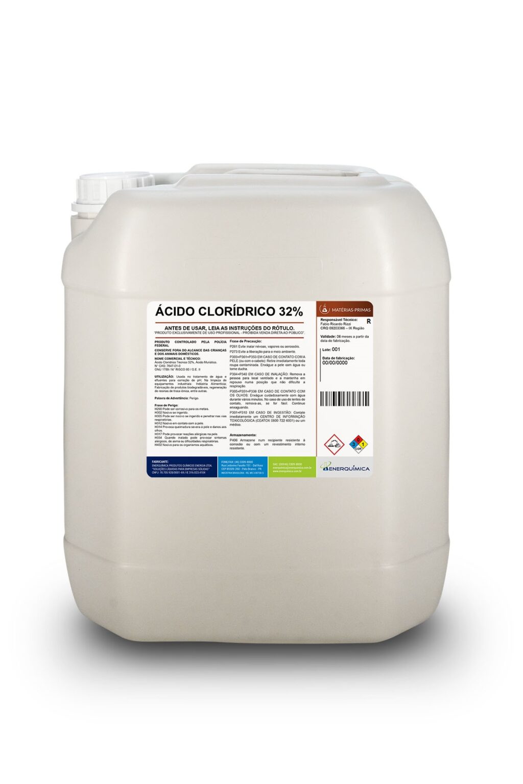 ÁCIDO CLORÍDRICO 32% (PF) – Enerquimica